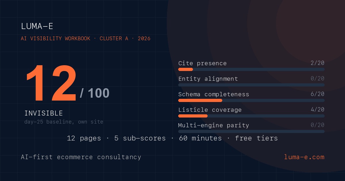 The 12-Page AI Visibility Audit Workbook: How to Self-Score Your Store in 60 Minutes